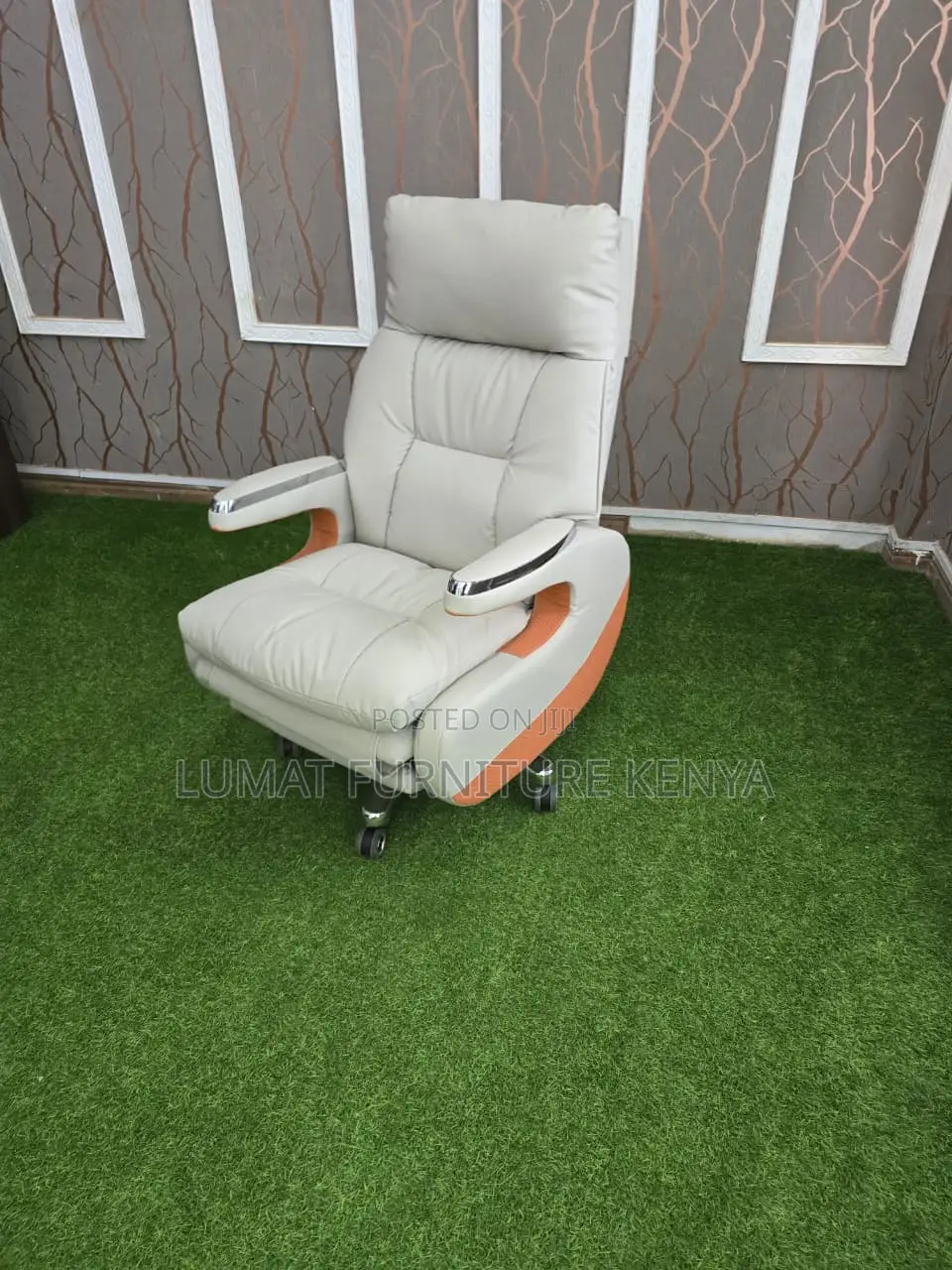 Ergonomic Leather Executive Office Chair With Footrest