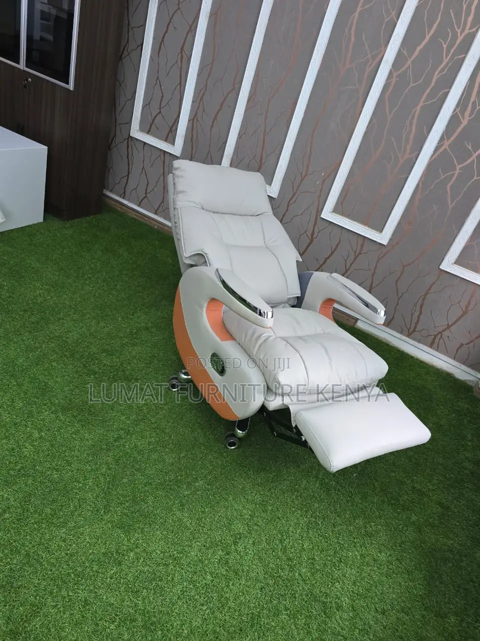 Ergonomic Leather Executive Office Chair With Footrest
