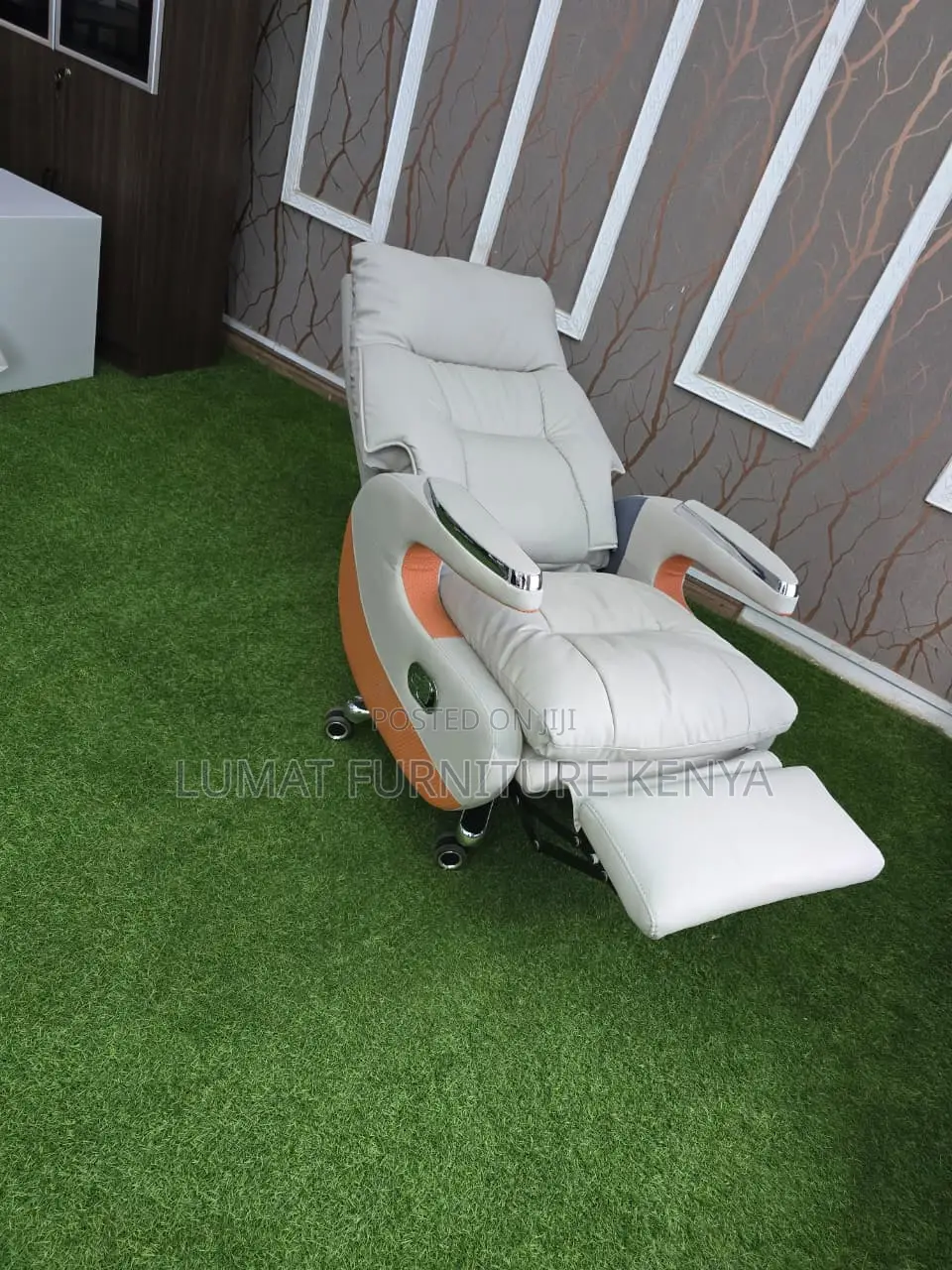 Ergonomic Leather Executive Office Chair With Footrest