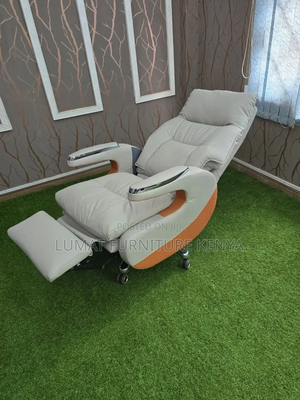 Ergonomic Leather Executive Office Chair With Footrest