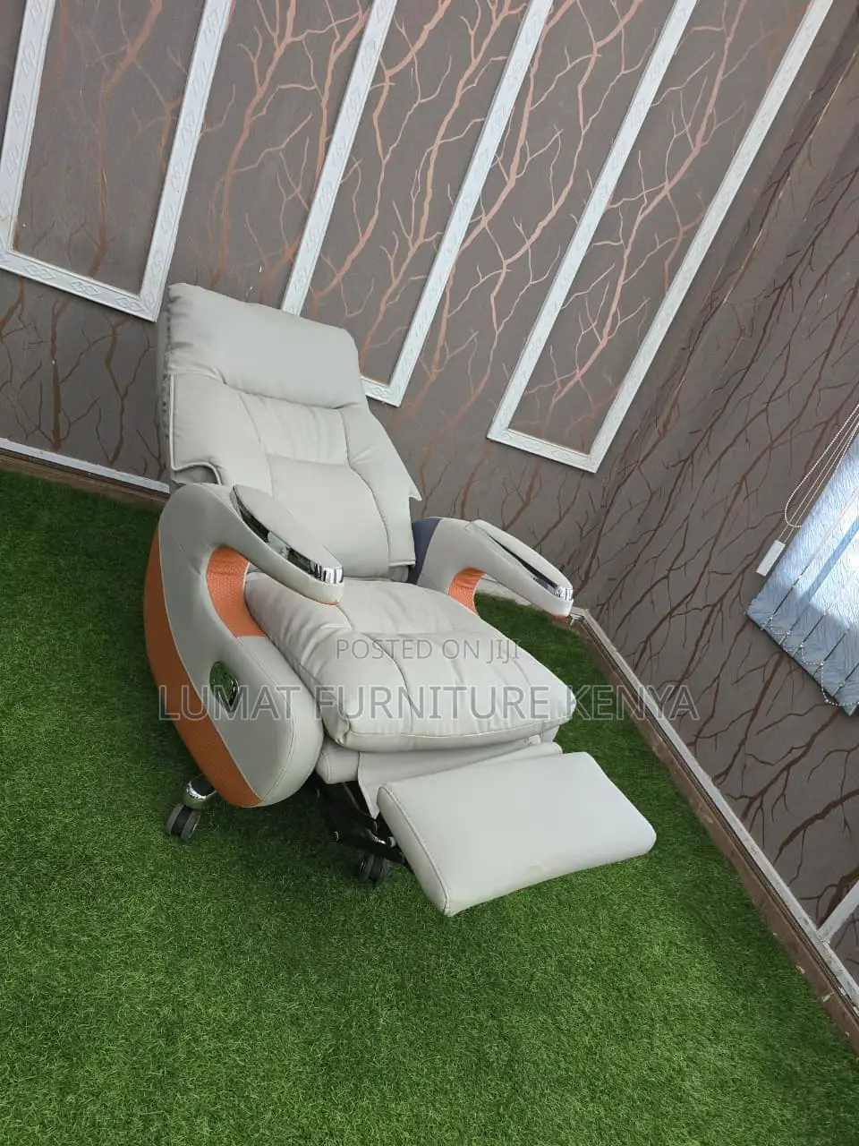 Ergonomic Leather Executive Office Chair With Footrest