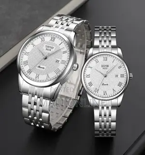 Skmei Couple Watch Set Stainless Steel Matching His and Hers