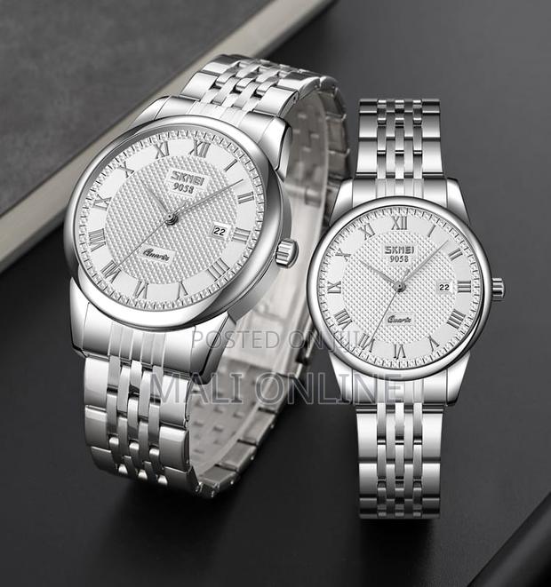 Skmei Couple Watch Set Stainless Steel Matching His and Hers