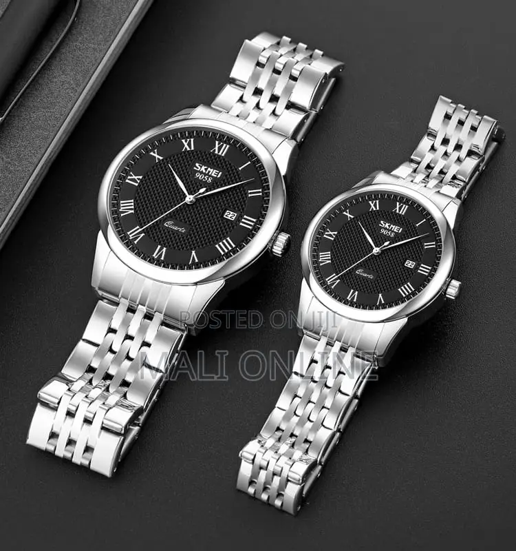 Skmei Couple Watch Set Stainless Steel Matching His and Hers