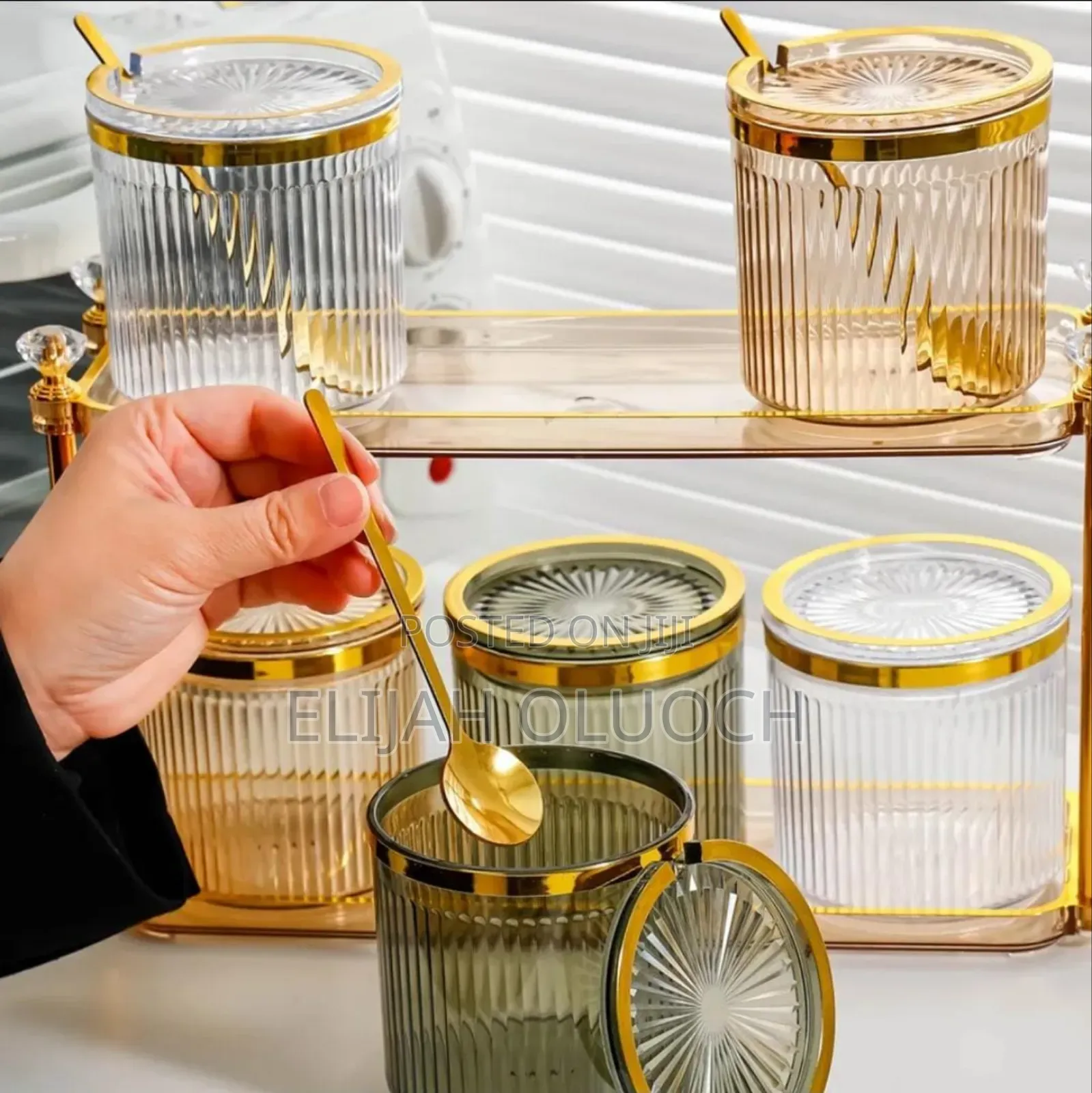 4 In 1 Acrylic Seasoning Set Ideal For Spices, Sugar Etc*.
