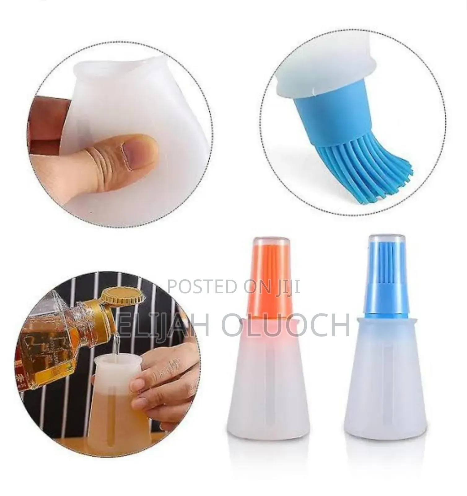 Silicone Oil Bottle With Attached Brush