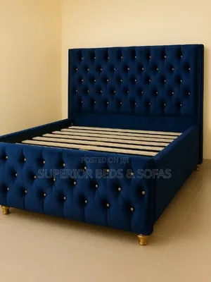 Navy Tufted Luxury Bed Size 5 by 6