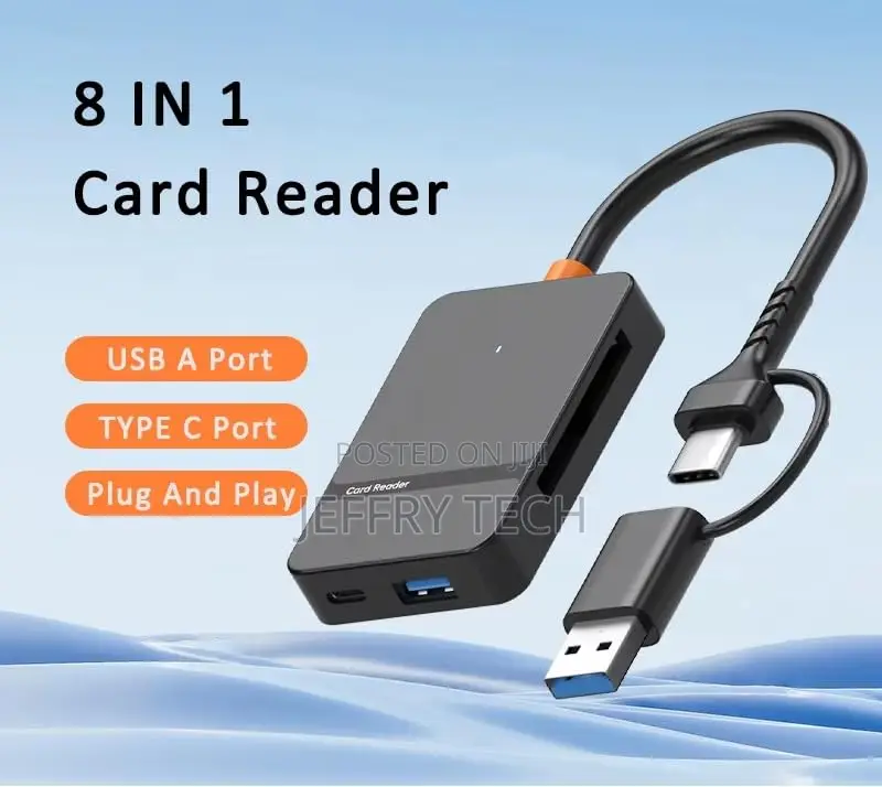 Usb Type C + Usb 3.0 8 in 1 Multi-Ports Card Reader Support Ms Cf Tf/S