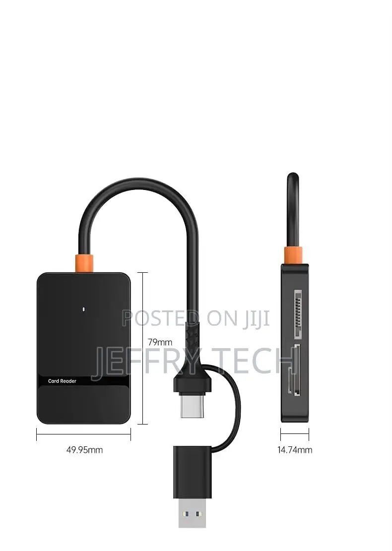 Usb Type C + Usb 3.0 8 in 1 Multi-Ports Card Reader Support Ms Cf Tf/S