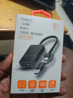 8-in-1 Otg Usb-C Usb-a to Sd, Microsd, Cf, Ms Cardreader Photo Adapter