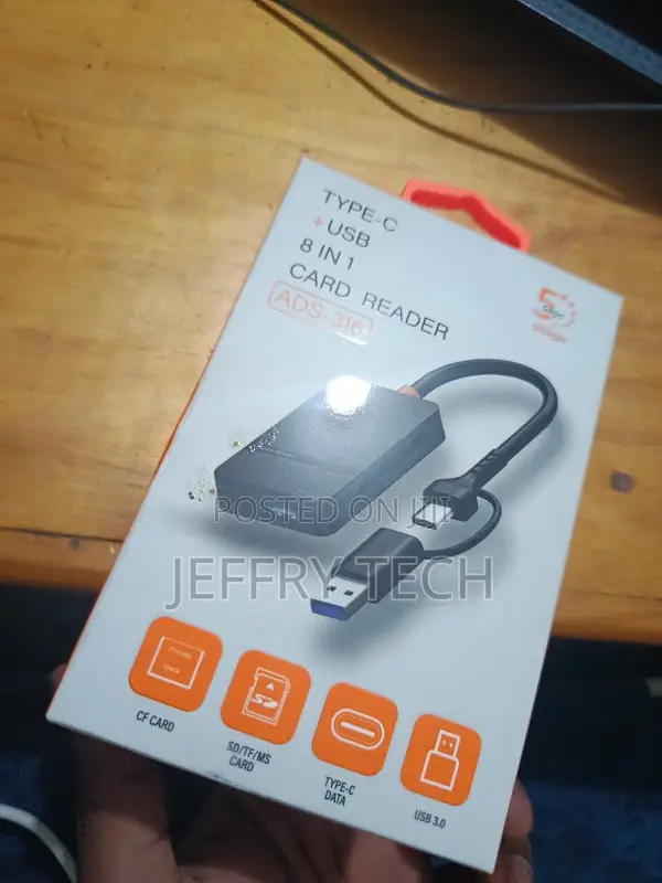 8-in-1 Otg Usb-C Usb-a to Sd, Microsd, Cf, Ms Cardreader Photo Adapter
