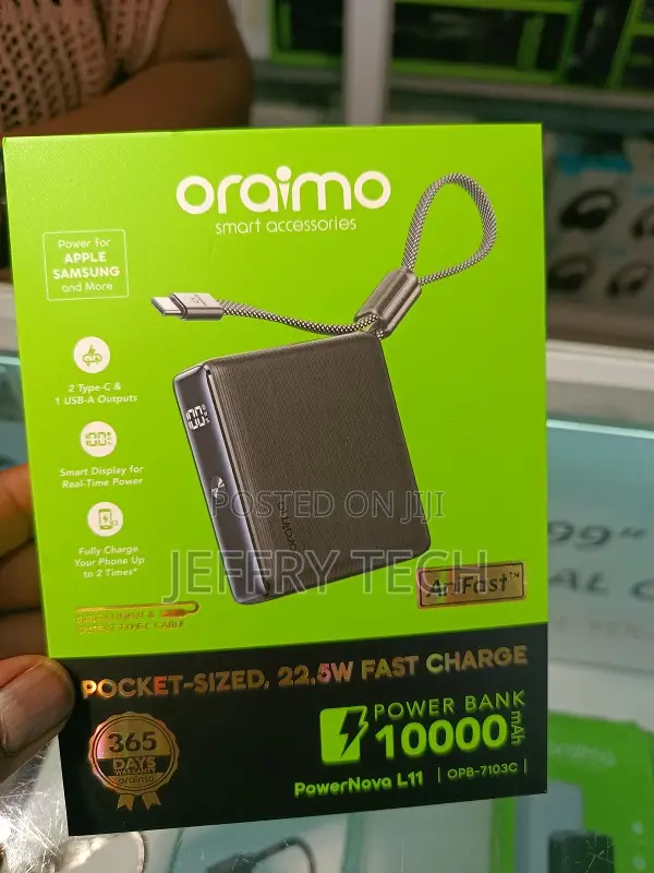 Oraimo Pocketsized,22.5w Fast 10000mah Powerbank