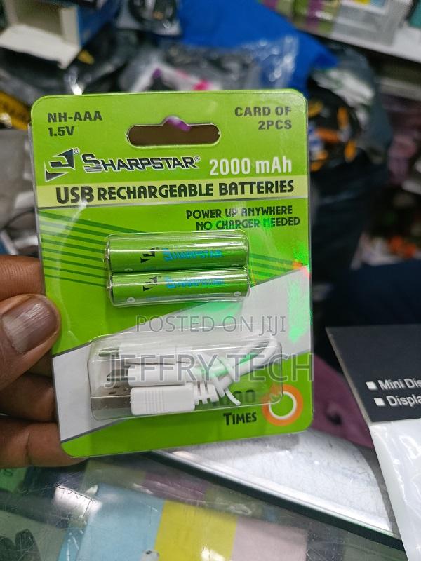 Sharpstar 2x Aaa 2000 Mah 1.5v Usb Rechargeable Battery – Li-Ion Aa U - main view