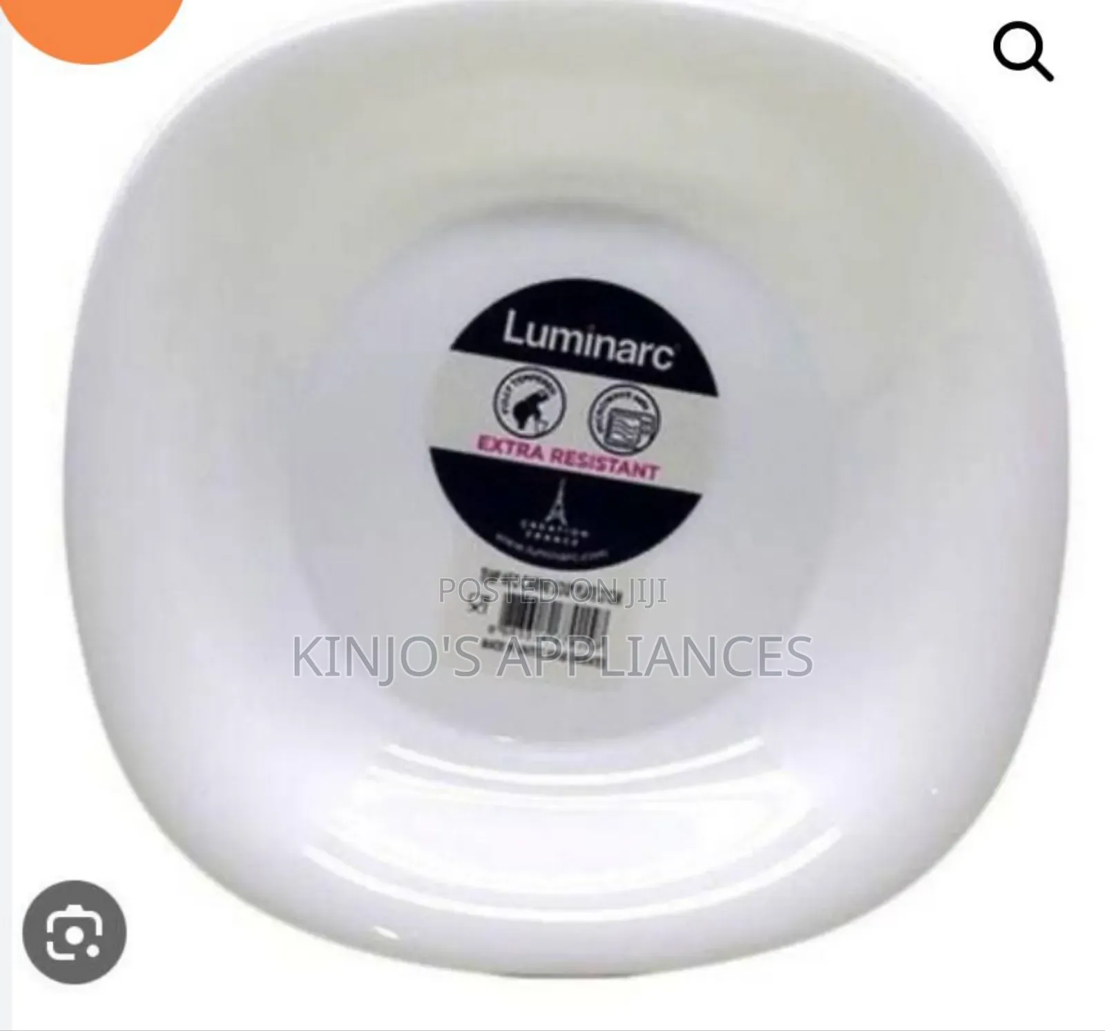 Set of 6 Luminarc Square White Plates