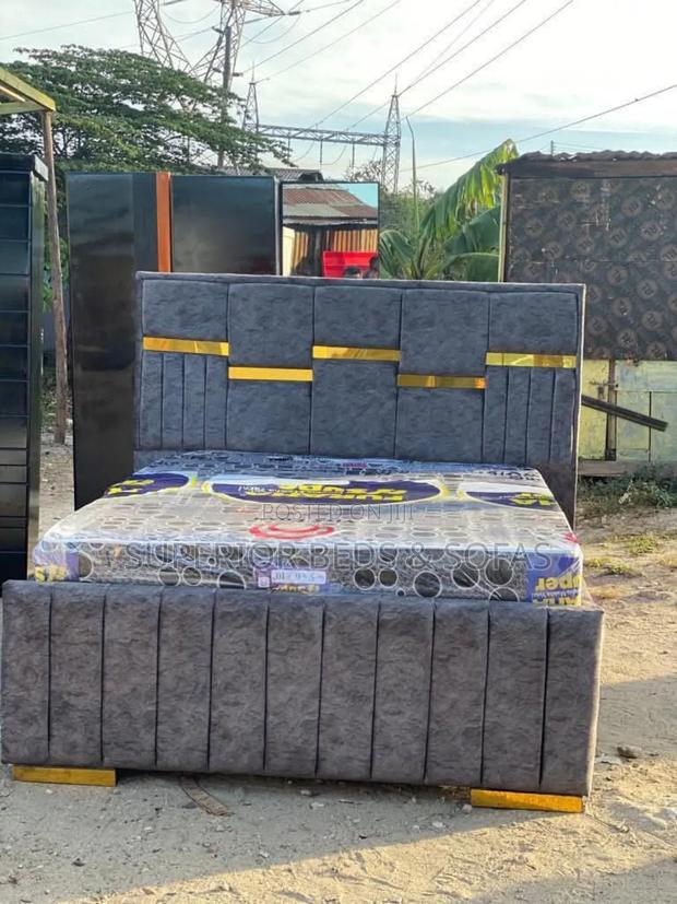 Modern 5 *6 Grey Gold Bed