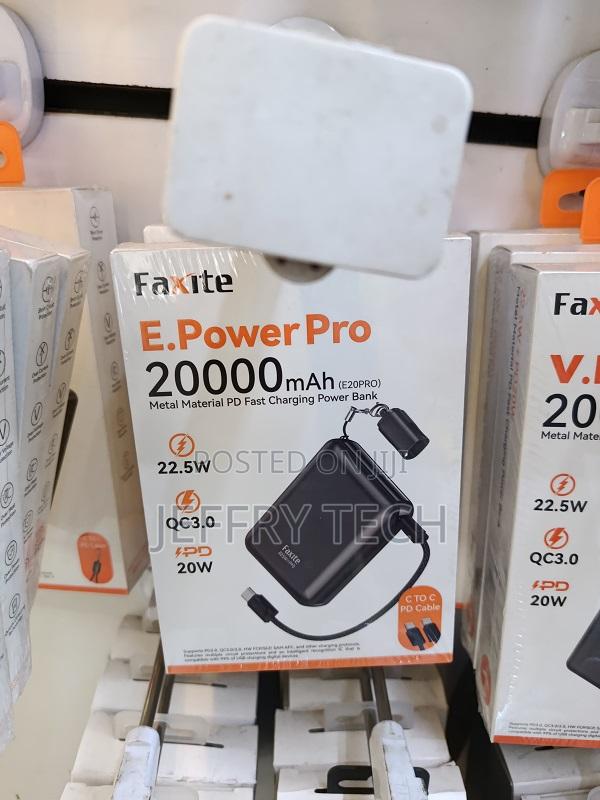 Faxite Power Pro 20000mah Metal Pd Fast Charging Power Bank (E20pro).