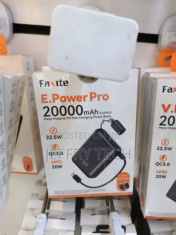 Faxite Power Pro 20000mah Metal Pd Fast Charging Power Bank (E20pro).