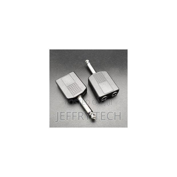 2pcs Guitar Amplifier Microphone 6.5 Male to 3.5 Double Female Socket - main view