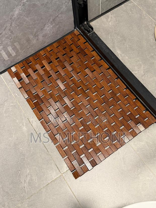 Bamboo Wood Bath Mat 40x60cm – Bathroom Kitchen Rug- - thumbnail 3