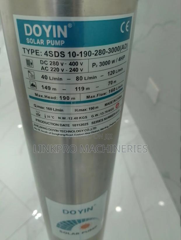190 Metres Head Doyin Solar Submersible Pump - thumbnail 3