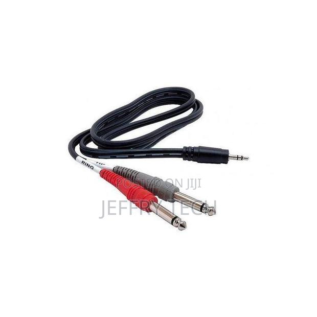 Electric 3.5 Mm TRS to Dual 1/4" Ts Stereo Audio Cable (1 Meter)