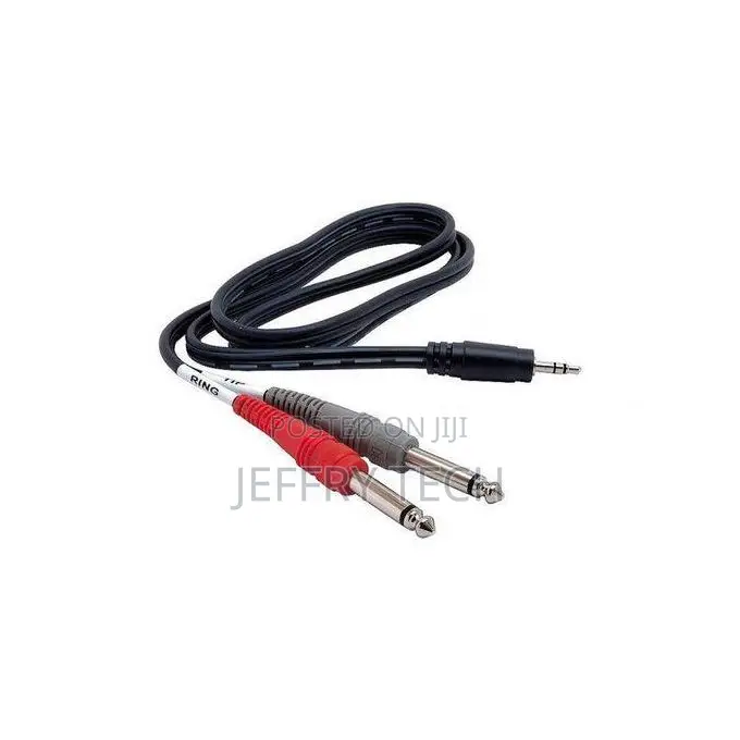 Electric 3.5 Mm TRS to Dual 1/4" Ts Stereo Audio Cable (1 Meter)