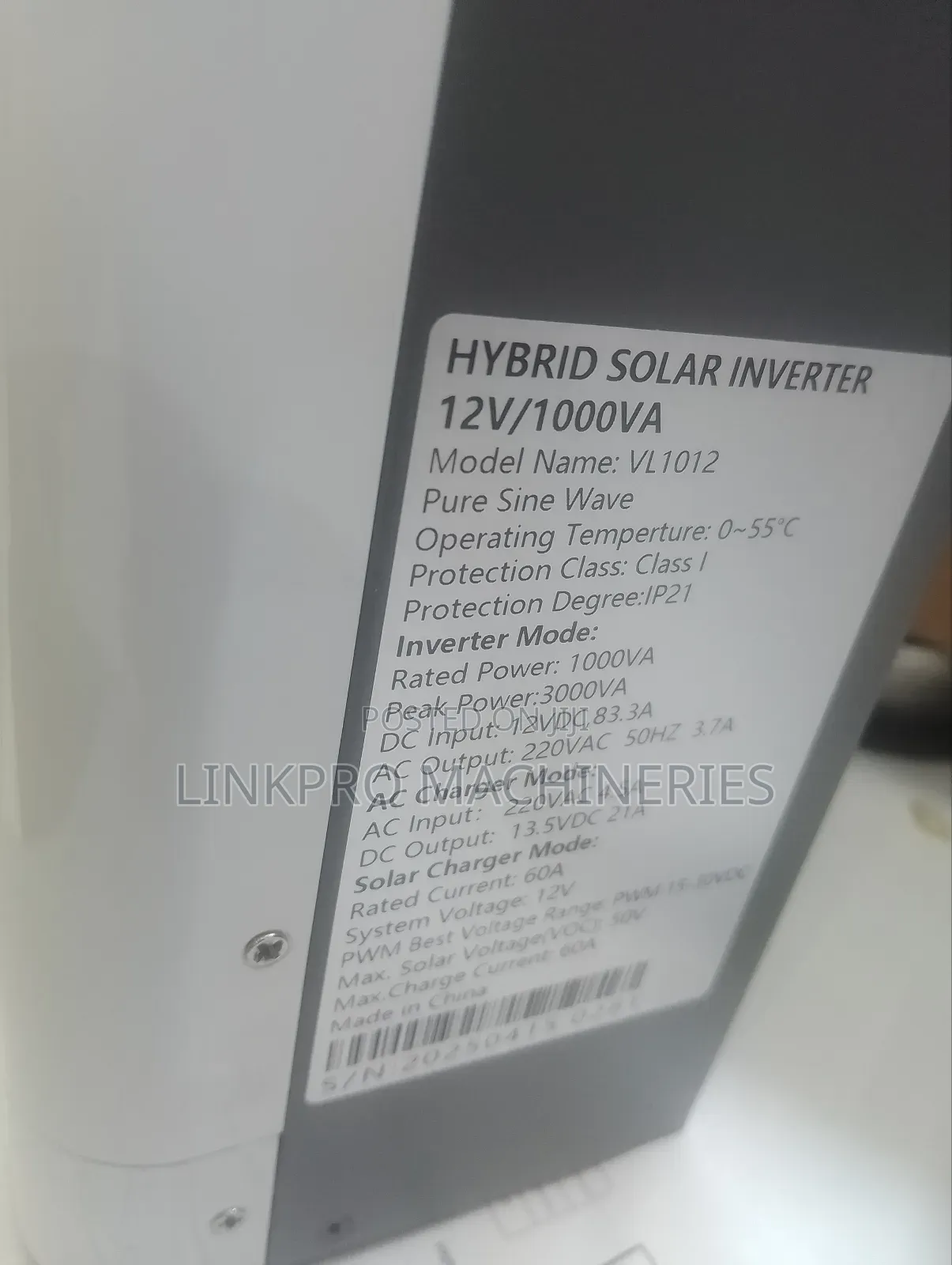 1kva 12v Solarmax Hybrid Inverter