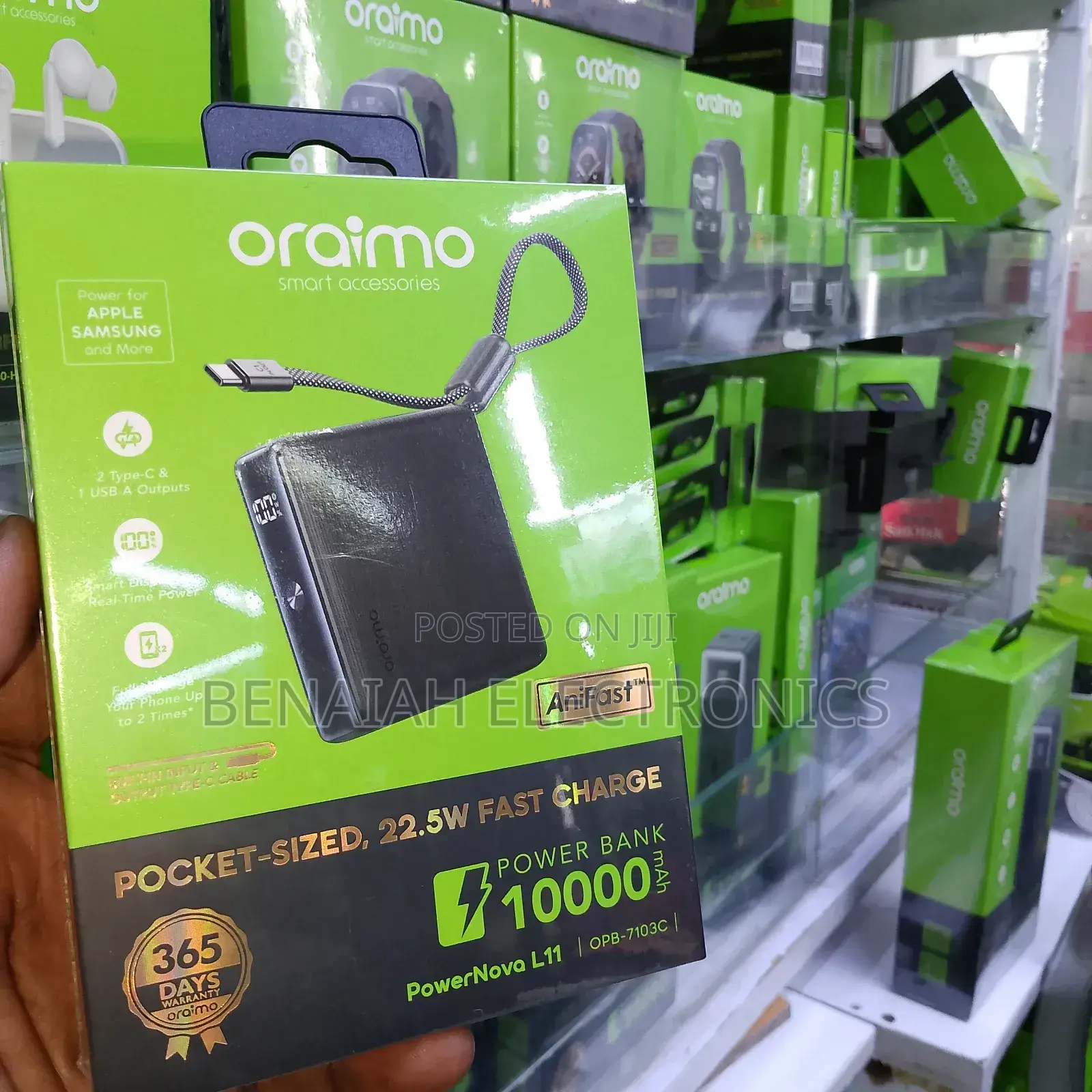 Oraimo Professional Powerbank 10000 Mah,22.5 Watts Anifast Led Display