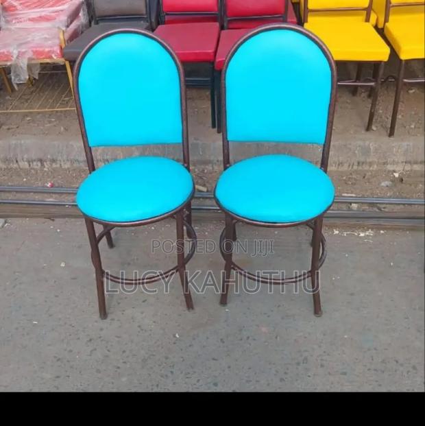 Copper Power Coating Finish Blue Chairs - main view