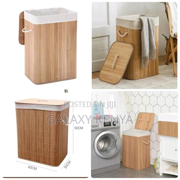 Foldable Bamboo Wooden Basket - main view