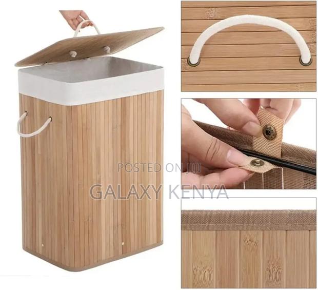 Foldable Bamboo Wooden Basket - thumbnail 7