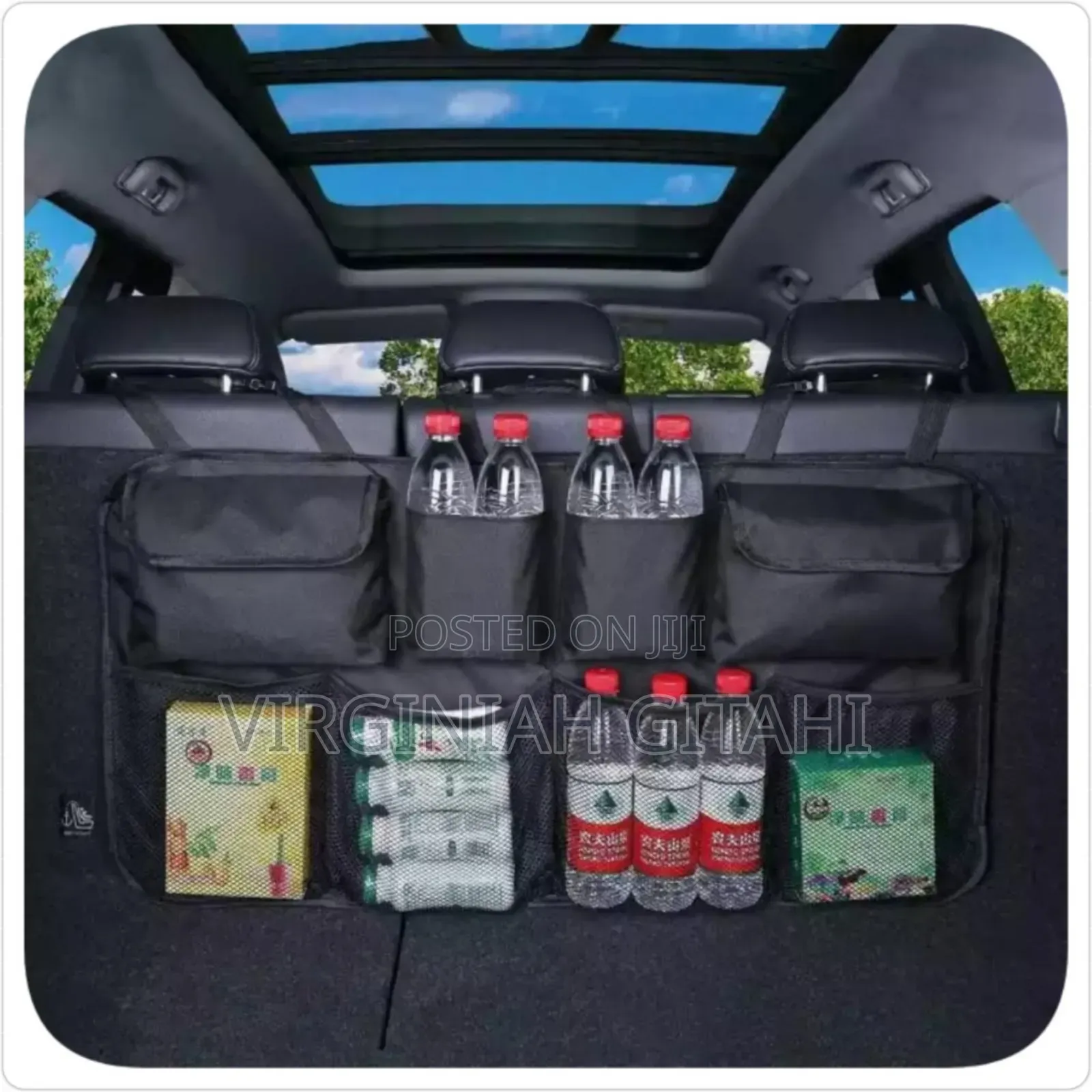 Black *Car Trunk Organizer* Adjustable Backseat Storage Bag