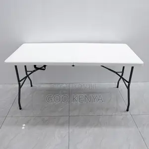 Home Table; White Expandable Fold-flat Outdoor Table