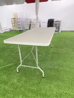 Home Table; White Expandable Fold-flat Outdoor Table