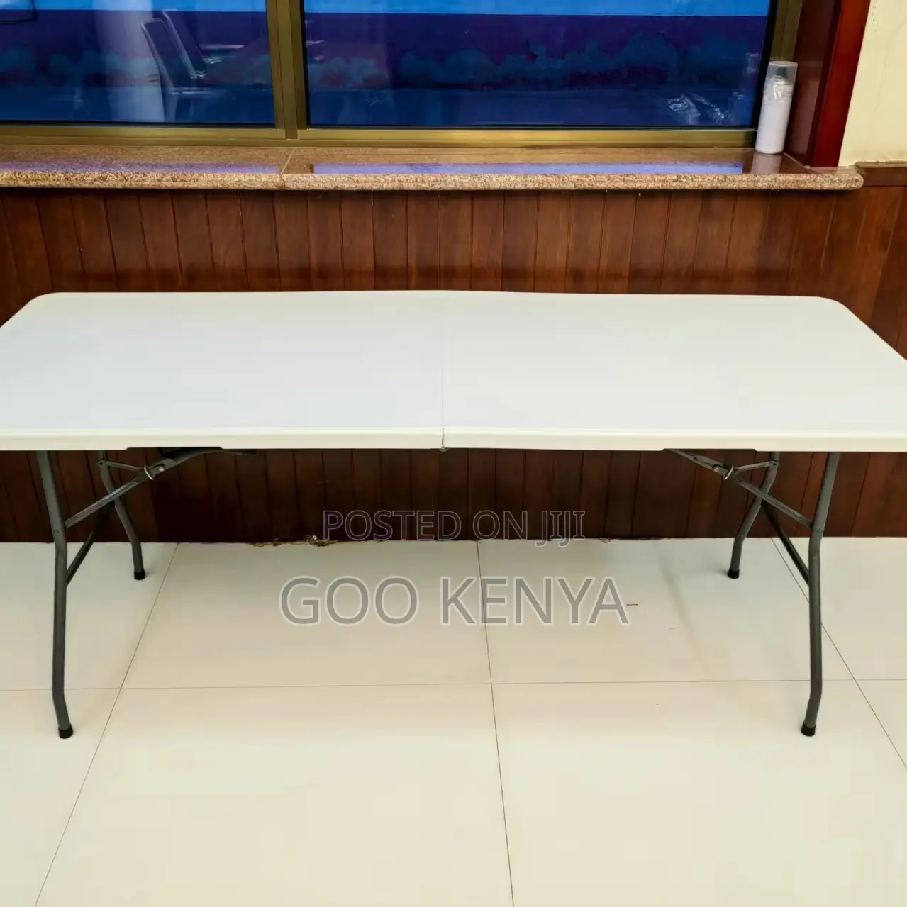 Home Table; White Expandable Fold-flat Outdoor Table