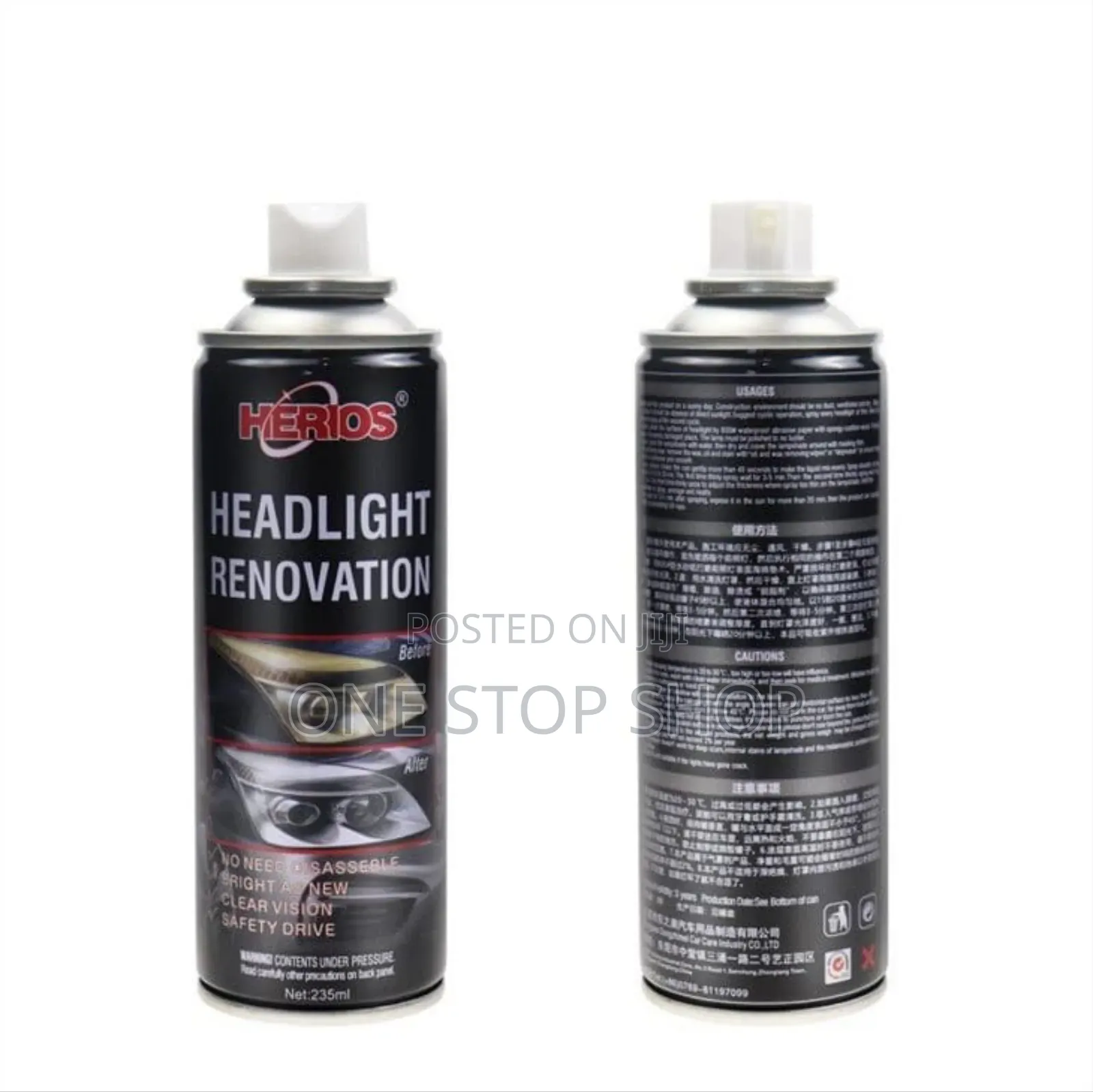 Headlight Restoration Lens Spray Lamp Cleaner+Sandpaper
