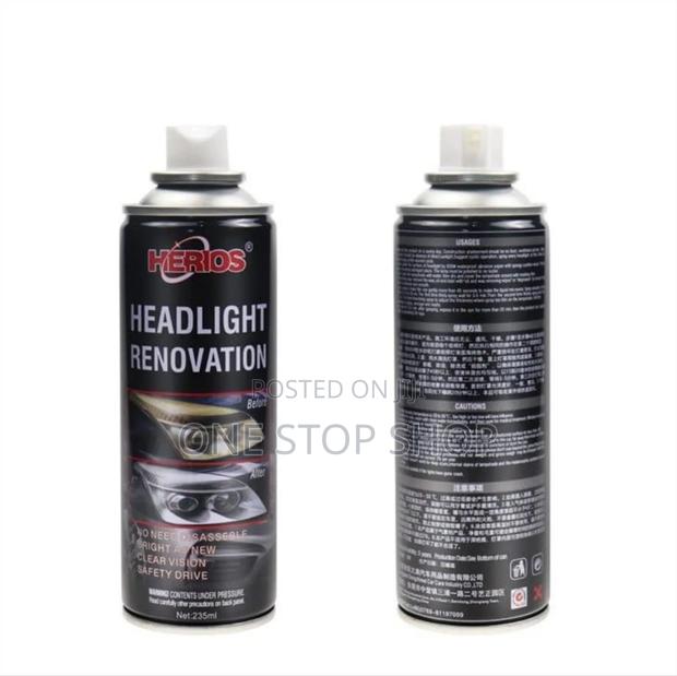 2pcs Headlight Restoration Lens Spray Lamp Cleaner+Sandpaper - main view