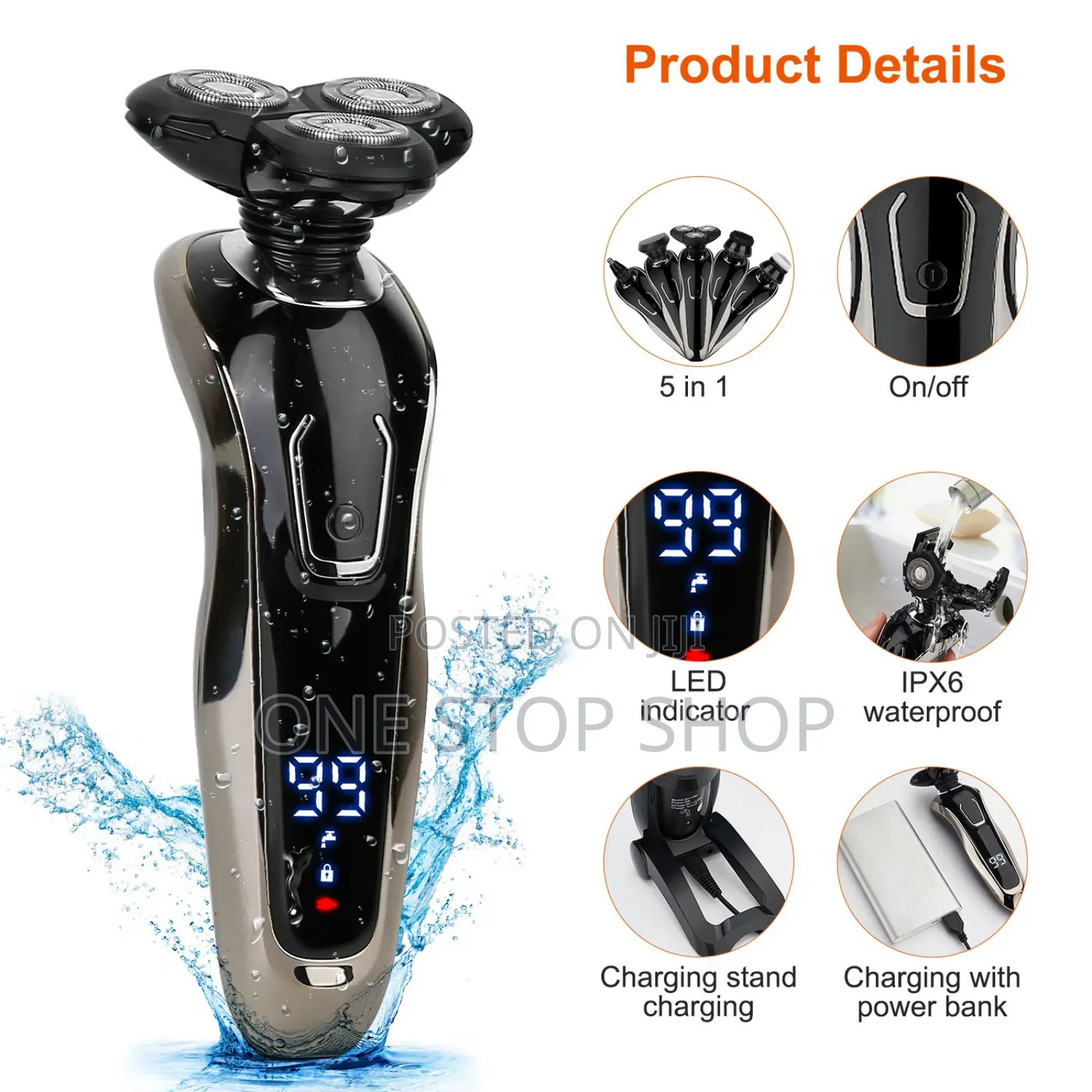 Multifunctional 5in1 Men Rechargeable Shaver