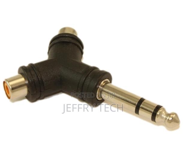 1/4inch Stereo Jack (Male) to 2 Rca (Female) Adapter Nickel Plated