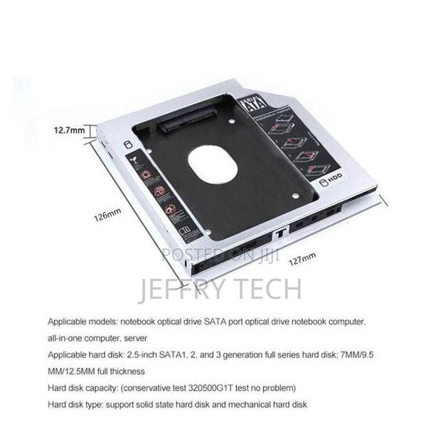 2nd HDD Caddy 12.7mm Sata 3.0 for 2.5'' 2t SSD Case Hard Disk Enclosur - thumbnail 2