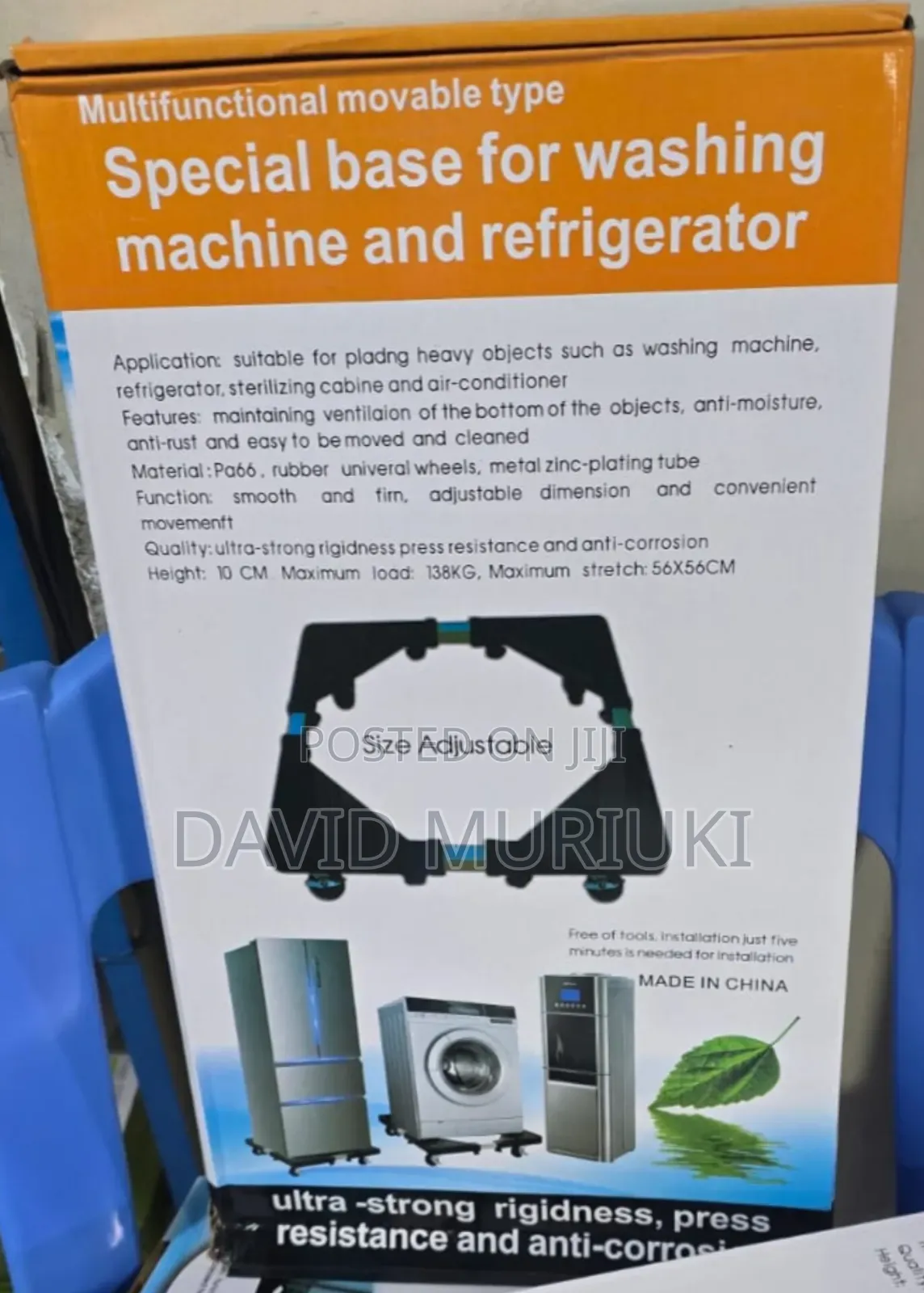 Heavy-Duty Metal Fridge Stand