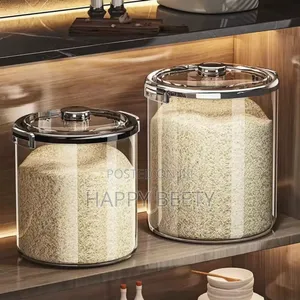 *Acrylic Airtight Transparent Rice Bucket With Flip-Top Lid* 5