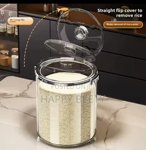 *Acrylic Airtight Transparent Rice Bucket With Flip-Top Lid* 5