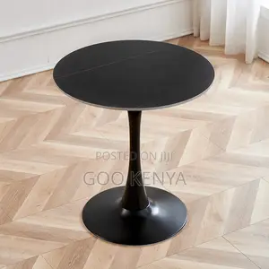 Home Table; Modern Circular Marble Coffee Table With Metal Legs