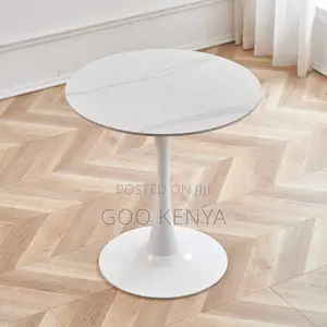 Home Table; Modern Circular Marble Coffee Table With Metal Legs