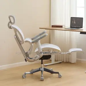 Office Chair; High Back White Orthopedic Office Seat