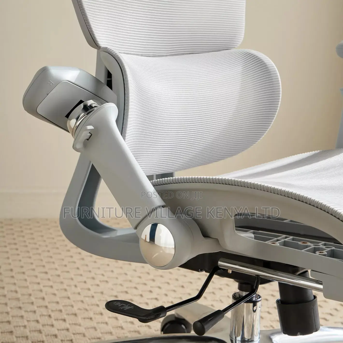 Office Chair; High Back White Orthopedic Office Seat