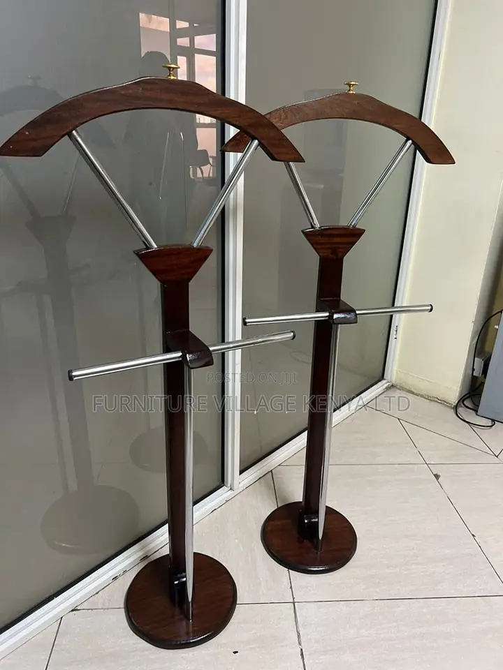 Coat Hanger; Modern Mahogany Office Coat Hanger