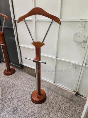 Coat Hanger; Modern Mahogany Office Coat Hanger