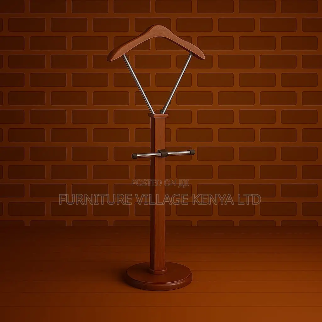 Coat Hanger; Modern Mahogany Office Coat Hanger